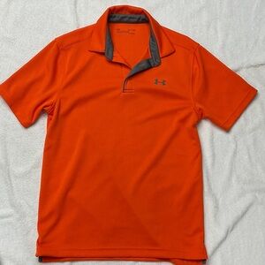 Under Armour Orange Short Sleeve Polo with Gray Accents